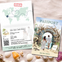 QR Code Passport Beach Wedding Destination