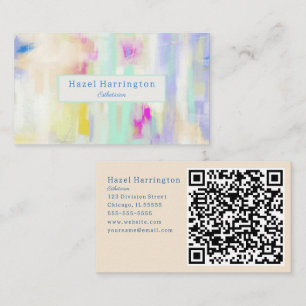 QR Code Pastel Business Card Artistic
