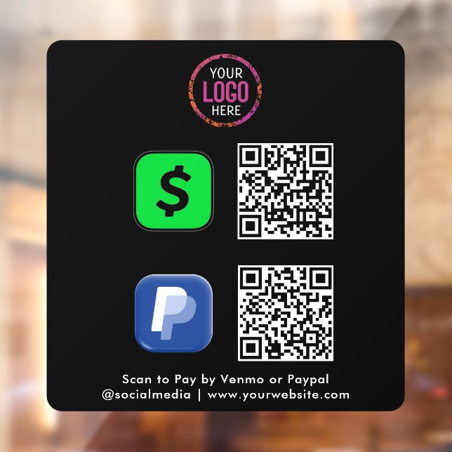 QR Code Payment | CashApp Paypal Scan to Pay Black (Sheet 2)