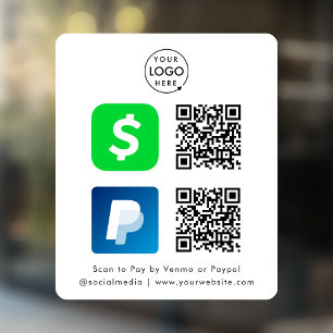QR Code Payment CashApp Paypal Scan to Pay White