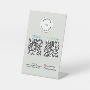 QR Code Payment - Scan to Pay Business Logo Pedestal Sign