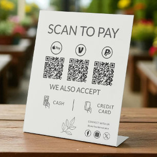 QR Code Payment - Scan to Pay Business Logo Pedestal Sign