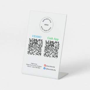 QR Code Payment - Scan to Pay Business Logo Pedestal Sign