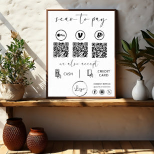 QR Code Payment - Scan to Pay Business Logo Poster