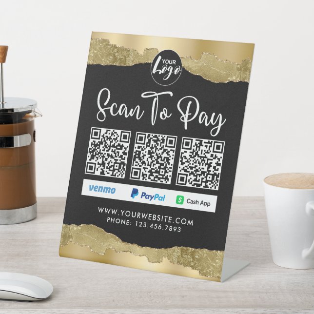 QR Code Payment |  Scan to Pay Logo  Pedestal Sign (In SItu)