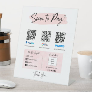 QR Code Payment   Scan to Pay Pedestal Sign 