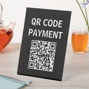 QR Code Payment Sign, Cashless Payment Pedestal Sign