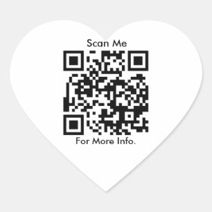 QR Code personalised Heart Sticker