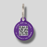 QR code Pet ID Tag Collars Dogs & Cat Round Tag