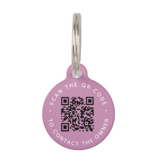 QR code Pet ID Tag Collars Dogs & Cat Round Tag