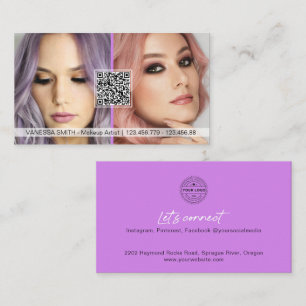 QR Code Photo business cards for makeup artist
