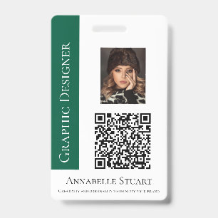 QR code Photo Business Company Large ID Badge