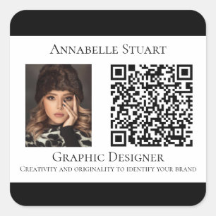 QR code Photo Company Business Square Sticker