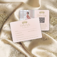 QR Code & Photo Elegant Quinceañera Gold Crown