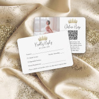 QR Code & Photo Elegant Quinceañera Gold Crown