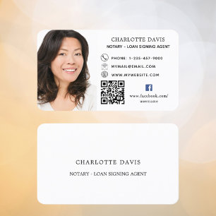 QR code photo facebook icon brand colour Business Card