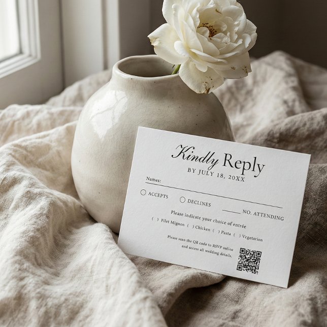 QR Code Photo Off White RSVP (Creator Uploaded)