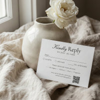 QR Code Photo Off White RSVP