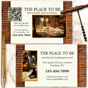 QR Code Photo Restaurant Business Card