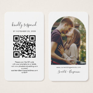 QR Code Photo RSVP Wedding Website Enclosure Card