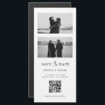 QR Code Photo Strip Magnetic Wedding Save The Date<br><div class="desc">QR Code Photo Strip Magnetic Wedding Save The Date.</div>