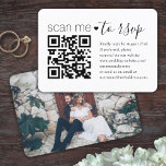 QR Code & Photo Wedding Website Simple Enclosure RSVP Card<br><div class="desc">Share one of your engagement or wedding photos and simplify RSVP responses with chic modern QR Code enclosure cards. Picture and all text are simple to customise, including wording that reads "scan me to rsvp". To make your own QR code using the generator, simply type the website URL into the...</div>