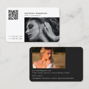 Qr code photographer networking social media business card