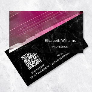 QR Code   Pink Tourmaline Gemstone Crystal Busines Business Card