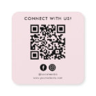 QR Code Pink White Custom Logo Connect with Us