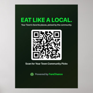 QR Code Poster for Towns and Visitor Centres, Cust