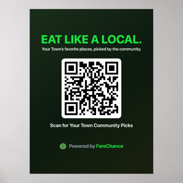 QR Code Poster for Towns and Visitor Centres, Cust (Front)
