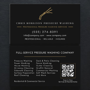 QR Code Pressure Washing Exterior Cleaning Business Card