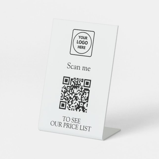 QR Code Price List | Custom Contactless Business  Pedestal Sign (Front)