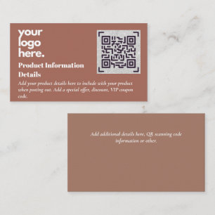 QR Code Product Packaging Warranty Details Coupon Enclosure Card