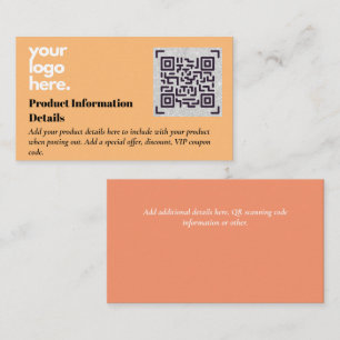 QR Code Product Packaging Warranty Details Coupon Enclosure Card