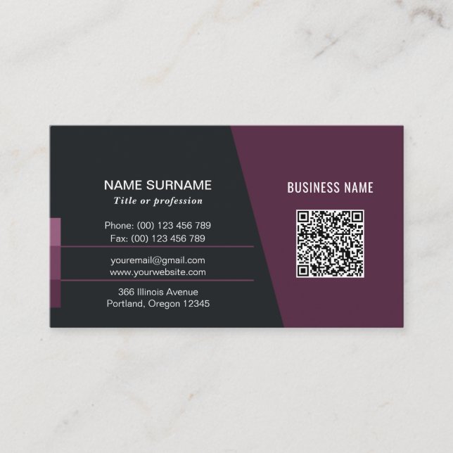 QR code professional business card with Logo (Front)