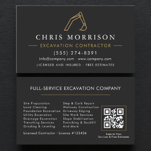 QR Code Professional Excavation Services  Business Card