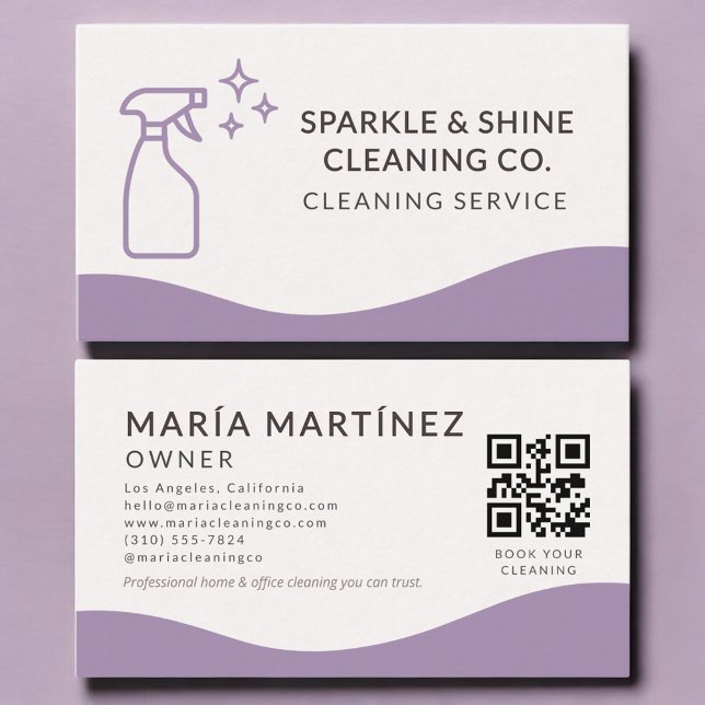 QR Code Professional House Cleaning Business Card (Creator Uploaded)