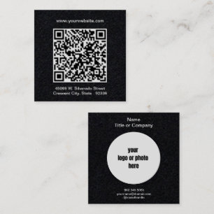 QR Code Professional Minimal  Square Business Card