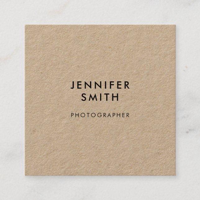 QR Code Professional Minimal White Square Business Card (Front)