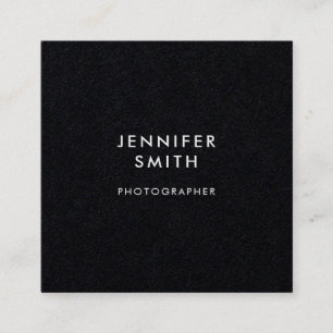 QR Code Professional Minimal White Square Business Card