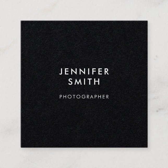 QR Code Professional Minimal White Square Business Card (Front)