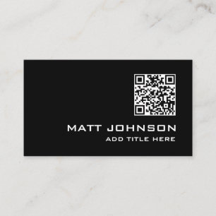 QR Code Professional Modern Black Business Card