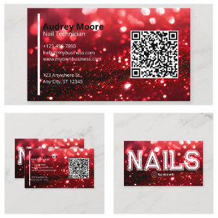 QR Code Professional Nail Technician Business Card