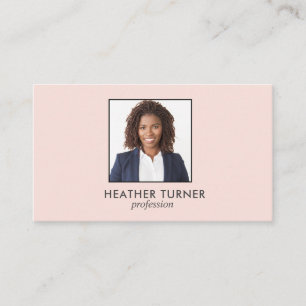 QR CODE Professional SQUARE Headshot Photo Pink Business Card