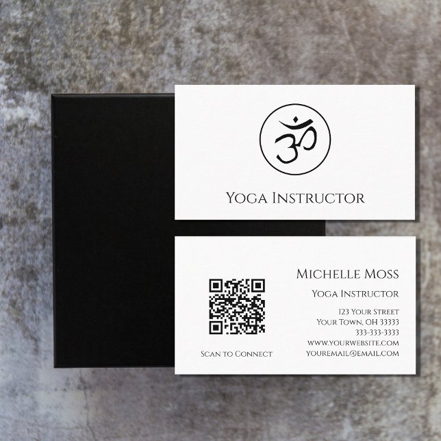 QR code Professional Yoga Instructor Simple Business Card (Creator Uploaded)