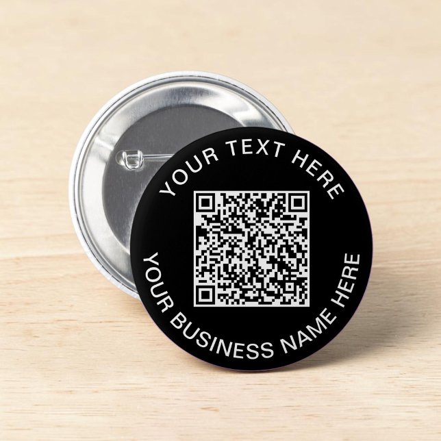 QR Code Promotional Black 6 Cm Round Badge (QR Code Promotional Black Button)