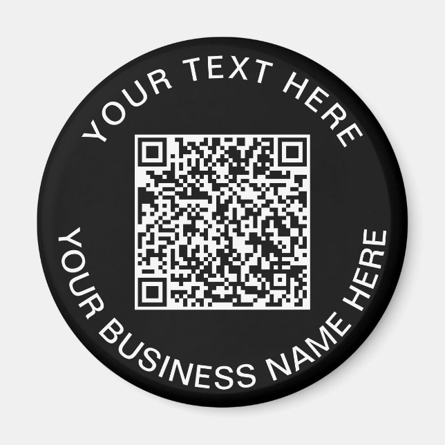 QR Code Promotional Black Magnet (Front)