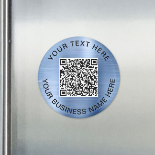 QR Code Promotional Blue Magnet