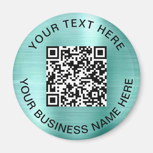 QR Code Promotional Mint Green Magnet (Front)